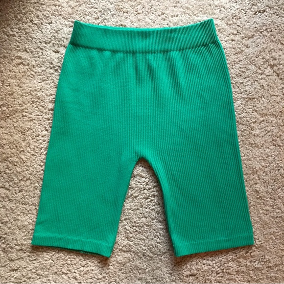 Zara Seamless Bike Shorts Green, Sz Small - Picture 10 of 10